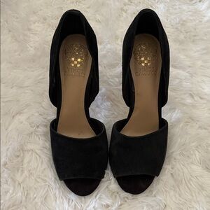Vince Camuto Black Open-Toe Heels
